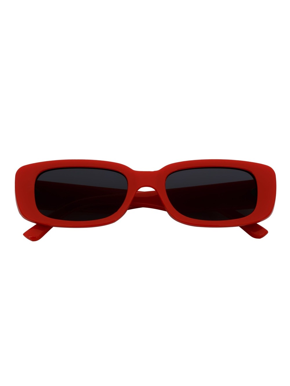 SLIM - Small Rectangle Sunglasses Red Smoke